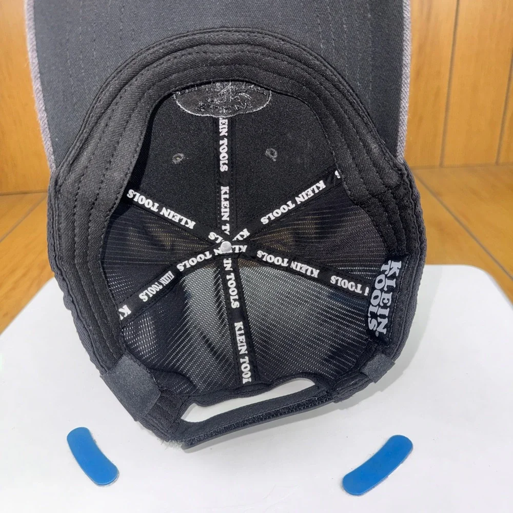 Klein Tools Mens Trucker Hat Grey Black Mesh Back Adjustable Baseball Cap Logo